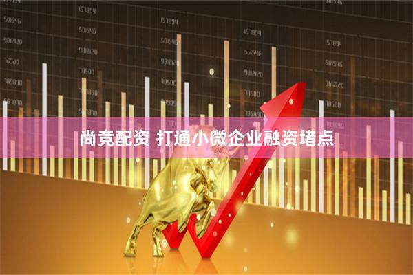 尚竞配资 打通小微企业融资堵点
