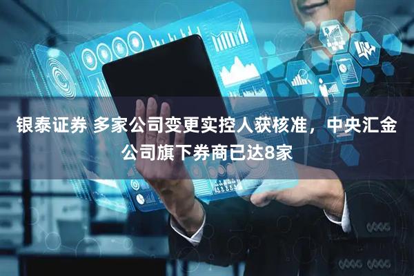 银泰证券 多家公司变更实控人获核准，中央汇金公司旗下券商已达8家