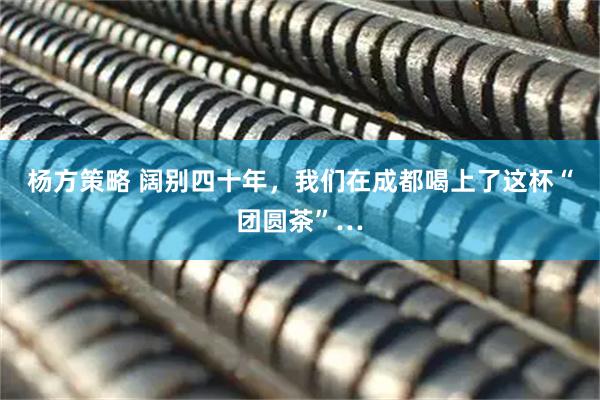 杨方策略 阔别四十年，我们在成都喝上了这杯“团圆茶”…