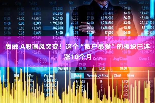 尚融 A股画风突变！这个“散户最爱”的板块已连涨10个月